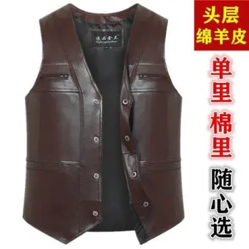 Genuine leather deals motorcycle vest