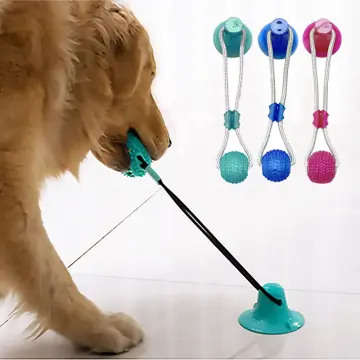 Pet Toys with Suction Cup Dog Push Toy with TPR Ball Pet Tooth Cleaning  Chewing Rubber Dog Toys for Small Dogs Rubber Dog Toy