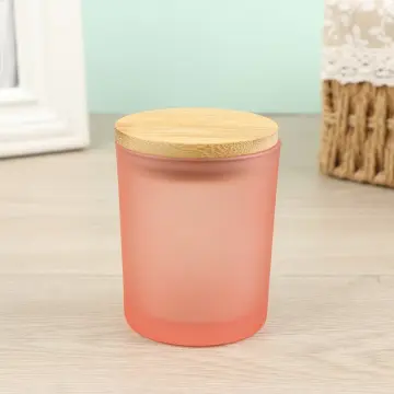 Scented Frosted Glass Jar With Bamboo Lid Perfect For Home DIY