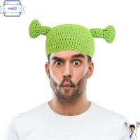 HAHFD ของขวัญ เด็ก ฤดูหนาว คริสต์มาส หมวก การ์ตูน มีหู Shrek Hats คอสเพลย์ Prop หมวกบีนนี่สีเขียว