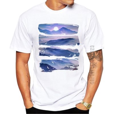 Cotton Hot Sales Mountains Men Tshirt Uv Mountain Printed Hipster T Shirts Tee Tshirts