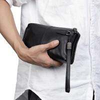 บุรุษหนังกระเป๋าคลัทช์กระเป๋าสตางค์ Wristlet ซิปกระเป๋าถือเหรียญศัพท์บัตร C Arrier ออแกไนเซอร์ที่ใส่ข้อมือกระเป๋าแพ็คธุรกิจท่องเที่ยว