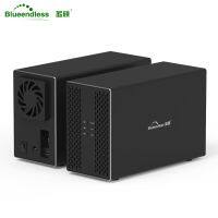 Blueendless Dual Bay Shell Heat Dissipation 3.5 USB 3.0 External Type C Dual Hard Drive Enclosure SATA Array Box HDD Server Case