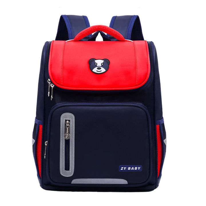 กระเป๋านักเรียนสำหรับเด็ก-1-6-กระเป๋าพื้นที่ชั้นป้องกันกระดูกสันหลังนักเรียนรถเข็นกระเป๋านักเรียน