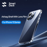 เคสโทรศัพท์ SmartDevil มีฟิล์มเลนส์สำหรับ iPhone 15 Pro Max เคส iPhone 15 Pro iPhone 15 Plus เคส iPhone 15 Plus เคสปกป้องเลนส์รวมทุกอย่างป้องกันการตกลายนิ้วมือซิลิโคนอ่อนชัดเจน