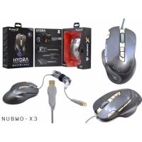 NUBWO X HYDRA Extreme Gaming Mouseรุ่นX3 Silver Gold#741