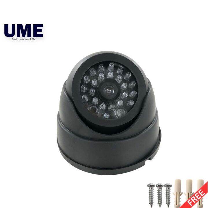 Imitation CCTV Dummy Dome Camera with LED Light Flashing Indicator Easy