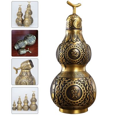 Gourd Wu Lou Chinese Ornament Calabash Wealth Lucky Bedrooms Things Cool Hu Lu Figure Brass Charms Copper Statue Decoration