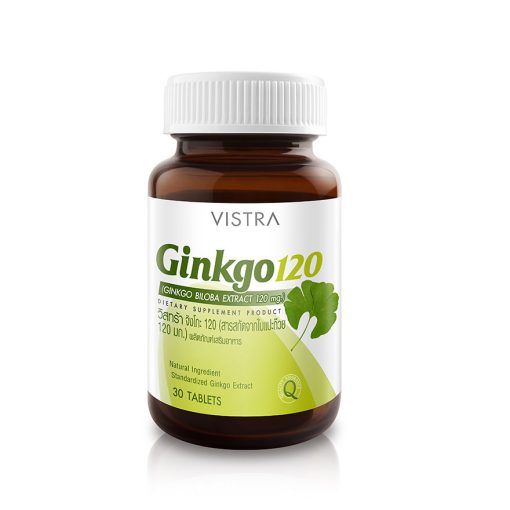 vistra-ginkgo-120-mg-30-เม็ด-สารสกัดจากแปะก๊วยบำรุงสมอง-ระบบประสาท-เพิ่มการไหลเวียนเลือด