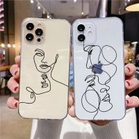 ✤ Art Face Phone Case For iPhone 13 11 7 8 Plus SE20 11Pro Max Cover Cartoon Lover Clear Soft TPU Cases For iPhone 12 X XR XS Capa