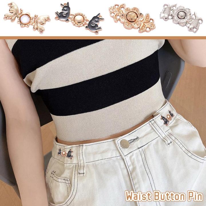 Adjustment Button Metal Tightening Waistband Pins Garment Jeans Waist  Buckle