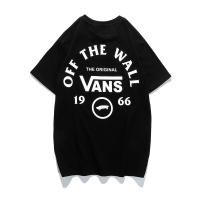 เสื้อยืดผ้าฝ้ายพิมพ์ลายขายดี Vans เสื้อยืดแขนสั้น คอกลม ผ้าฝ้าย พิมพ์ลายโลโก้ ทรงหลวม สไตล์คลาสสิก สําหรับผู้ชายS-5XL