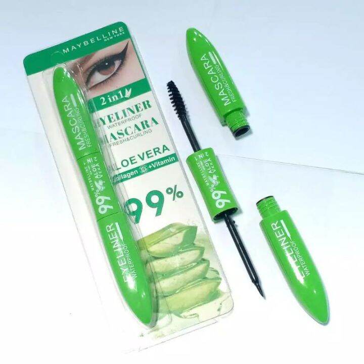 SEPAKET MASCARA DAN EYELINER MYB 2IN1 ALOEVERA Lazada Indonesia