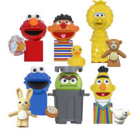 WUHUI 6Pcs Sesame Street ตุ๊กตุ่นตัวเล็กอาคารชุด ของเล่นบล็อกตัวต่อ Bert Big Bird Elmo Ernie อิฐก่อสร้างสำหรับโรงเรียนเด็กอายุ3เด็กของเล่นเข้ากันได้ดีกับแบรนด์ทั้งหมด