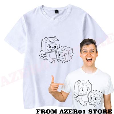 Lankybox Justin Adam Foxy Boxy Merch Shirt Print Tshirt Holiday Tees Kawaii 100% cotton T-shirt
