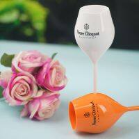 แก้วทรงสูง Clicquot แก้วไวน์พลาสติกใช้กับอะคริลิคสีส้มสีขาวปลอดภัยในเครื่องล้างจานแก้วแชมเปญถ้วยปาร์ตี้เบียร์วิสกี้สินค้าใหม่