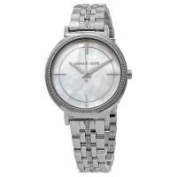 MICHAEL KORS Cinthia Mother of Pearl Dial Ladies Crystal Watch MK3641 สายสแตนเลส ตัวเรือนสแตนเลส (สี