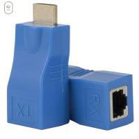 VISIONN 1คู่ HDPC RJ45 4K ต่อสายเคเบิลเครือข่ายส่วนขยาย HDMI DVD HDMI-เข้ากันได้กับอะแดปเตอร์อีเทอร์เน็ตพอร์ตคู่ RJ45อะแดปเตอร์ตัวขยายเครือข่ายขยายสัญญาณไวไฟตัวขยายสัญญาณ LAN