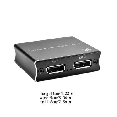 ”【；【-= Dual Direction Computer Laptop Television 2 In 1 Out DP Switcher 8K Video Adapter Portable Converter Switch Box Button Operation