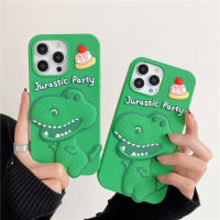 เคสโทรศัพท์การ์ตูนไดโนเสาร์สำหรับ iPhone 14 13 12 11 Pro Max เคสโทรศัพท์ซิลิโคนนิ่มฝาหลังกันกระแทกเค้กน่ารัก