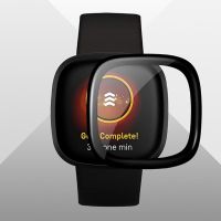 ◐▽❃ Ochraniacz ekranu dla Fitbit Versa 3 i Sense 3D zakrzywiona krawędź pełne pokrycie miękka folia ochronna dla Fitbit Versa 3 (nie szkło)