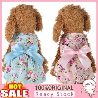 [B 398] Pet Clothes Super Soft Ornament Cotton Dog Print Sling Dress Pet Garment Decor Pet Supplies