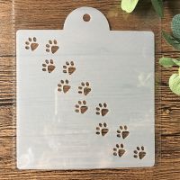 15 ซม.Cat Dog PAW DIY Layering Stencils ภาพวาดสมุดภาพสี Embossing อัลบั้มตกแต่งแม่แบบ-hsdgsda