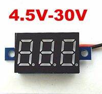 Voltmeter DC 4.5V-30V สีแดง จอ 0.36"