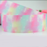 1 "25มม. สีรุ้งเทปผ้า Hot-Transfer พิมพ์ Grosgrain โพลีเอสเตอร์ริบบิ้นสำหรับคริสต์มาส Handmade 10หลา