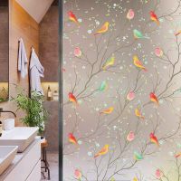 YaJing Window Privacy Film Non-Adhesive Bird Window Clings Anti UV Opaque Decorative Glass Film Bird Window Stickers for Home