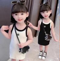 2022 summer new cotton baby girls vest dress childrens suspenders girl sleeveless bottoming dresses