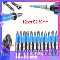 ?【Lowest price】LANG 12pcs Anti SLIP ไขควงไฟฟ้าบิต HEX Shank PH 50mm ดอกสว่านด้านเดียว