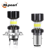 Nlpearl ไฟหน้ารถจักรยานยนต์ไฟฟ้าความสว่างสูง Led 2X,หลอดไฟดัดแปลงไฟอยู่ไกลและใกล้ไกล Ba20D H4