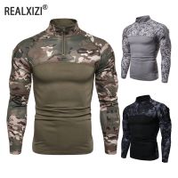 【YF】 Mens Clothing Camouflage Athletic Shirts Combat Shirt Assault Sleeve Tight Hoodie Men