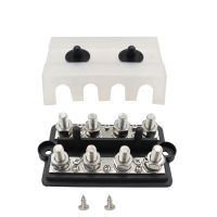 Rv Conversion Yacht Busbar M10 Black Double-Row 4-Way Terminal Block ขั้วแบตเตอรี่