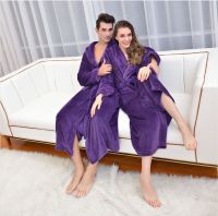 ผู้หญิงฤดูหนาวยาวพิเศษหนา Flannel Bath Robe Warm Peignoir Femme เซ็กซี่ Dressing Gown ผู้ชายเสื้อคลุมอาบน้ำเพื่อนเจ้าสาวงานแต่งงาน Robes