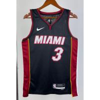 เสื้อผ้าบอลที่นิยมมากที่สุด hot pressed 2023 nba Miami Heat No. 3 Wade black V basketball jersey