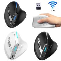 ZZOOI New Wireless USB Rechargeable Mice 2400 DPI 8 Buttons Bluetooth-compatible Optical Vertical Mouse for Computer Laptop Desktop