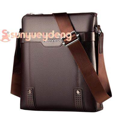 สีทึบธุรกิจกระเป๋าสะพายหนัง PU ผู้ชาย Crossbody กระเป๋าเอกสาร