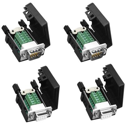 DB9 Solderless RS232 D-SUB Serial to 9Pin Port Terminal Male Female Adapter Connector Breakout Board (4-Male+4-Female)