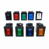 KCD1 Rocker Switch Power Switch 2 Position 2Pins 3Pins 4Pins With Light 10A 250V Red Blue Green Yellow Black White Electrical Circuitry  Parts