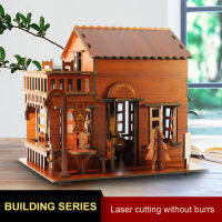 3D Wooden Puzzle Toys Jigsaw Architecture DIY House Villa Kids Boys Girls Educational music Box House Paper Puzzle for Children