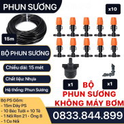 Bộ Phun Sương Gia Đình, Giàn Phun Sương 10 Béc Cam Nhựa KHÔNG MÁY BƠM Hạt