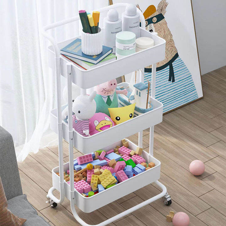 onesunys-4colors-ชั้นวางของ3ชั้น-พร้อมล้อเลื่อน-ที่จับ-รถเข็นอาหาร-rolling-cart-shelf-ชั้นวางโครงเหล็ก-กันสนิม-พร้อมส่ง-42-37-86cm