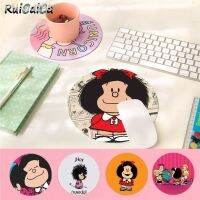 Top Quality Cartoon Mafalda Laptop Computer round desk pads Mousepad gaming Mousepad Rug For PC Laptop Notebook