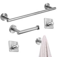 ✇ Bathroom Accessory Set Polished Chrome Stainless Steel Toilet Paper Holder Metal Towel Hanger Bathroom Hardware Set Wall Shelf