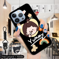 Mop Mall เคสสำหรับ Apple iPhone 15 Pro Max 15 Pro แหวนใส่นิ้วสายคล้องคอลายการ์ตูนน่ารักเคสโทรศัพท์ลายสัตว์เด็กผู้หญิงเด็กชายดีไซน์น่ารักรูปหมีน่ารักเคสโทรศัพท์ป้องกัน TPU ซิลิโคนนิ่มกันกระแทกฝาครอบด้านหลัง