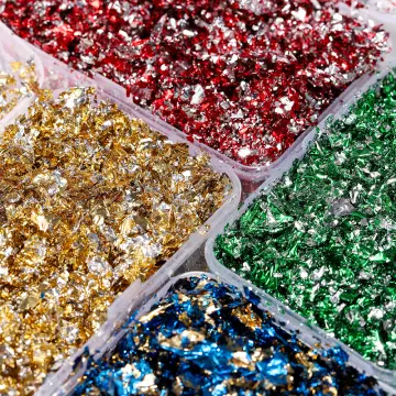 Gold Leaf Flakes Epoxy Resin Filling Confetti Foil Paper Silicone Mold  Filler