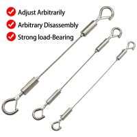 304 Stainless Steel Automatic Wire Rope Spring Hook Adjustable Hanging Clothesline Picture Hanging Hooks Art Display System