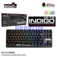 SIGNO คีบอร์ดเกมมิ่ง RGB TKL KB-718 Indigo Red Switch ประกันศูนย์ไทย 1 ปี